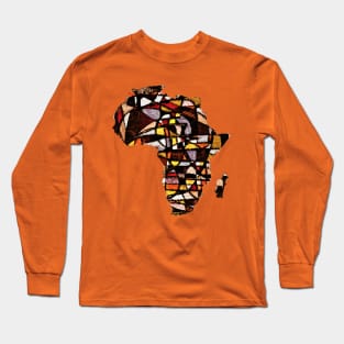 Map Of Africa Abstract Art Long Sleeve T-Shirt